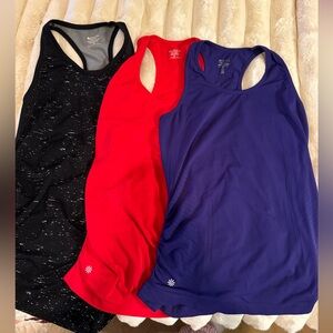 Set of 3 Athleta Seamless Tank size med 
Ruched sides